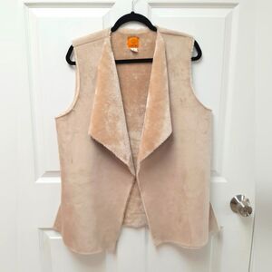 Ruby Rd. Women's Suede Faux Fux‎ Open Front Vest